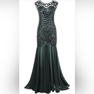 PrettyGuide Women 's 1920s Black Sequin Gatsby Maxi Long Evening Prom Dress